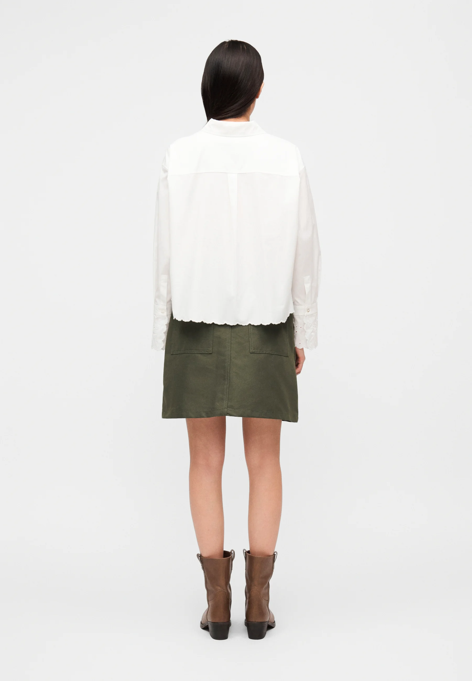 Ivory White Cotton Blend Shirt