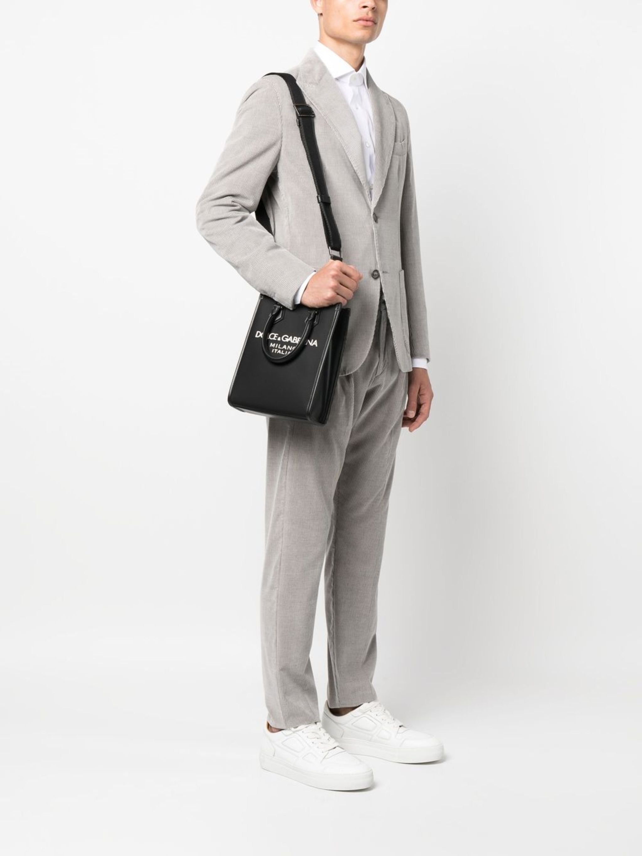 Compact Nylon Calf Leather Milano Tote