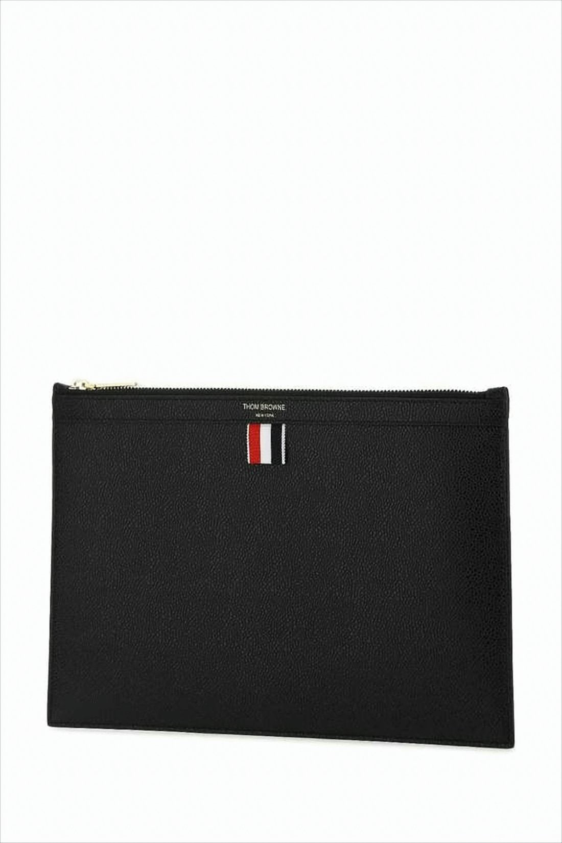Textured Leather Pouch with RWB Tab