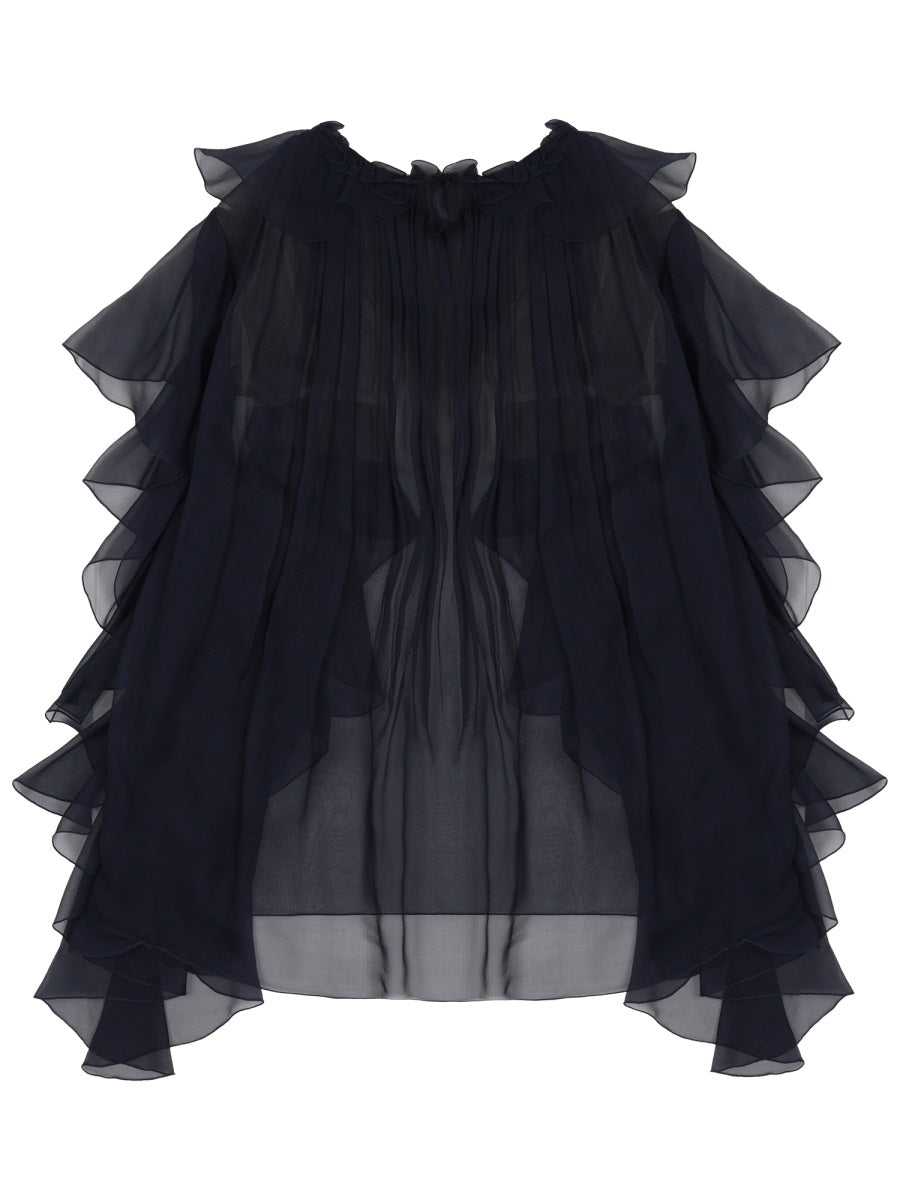 Sheer Black Silk Blouse