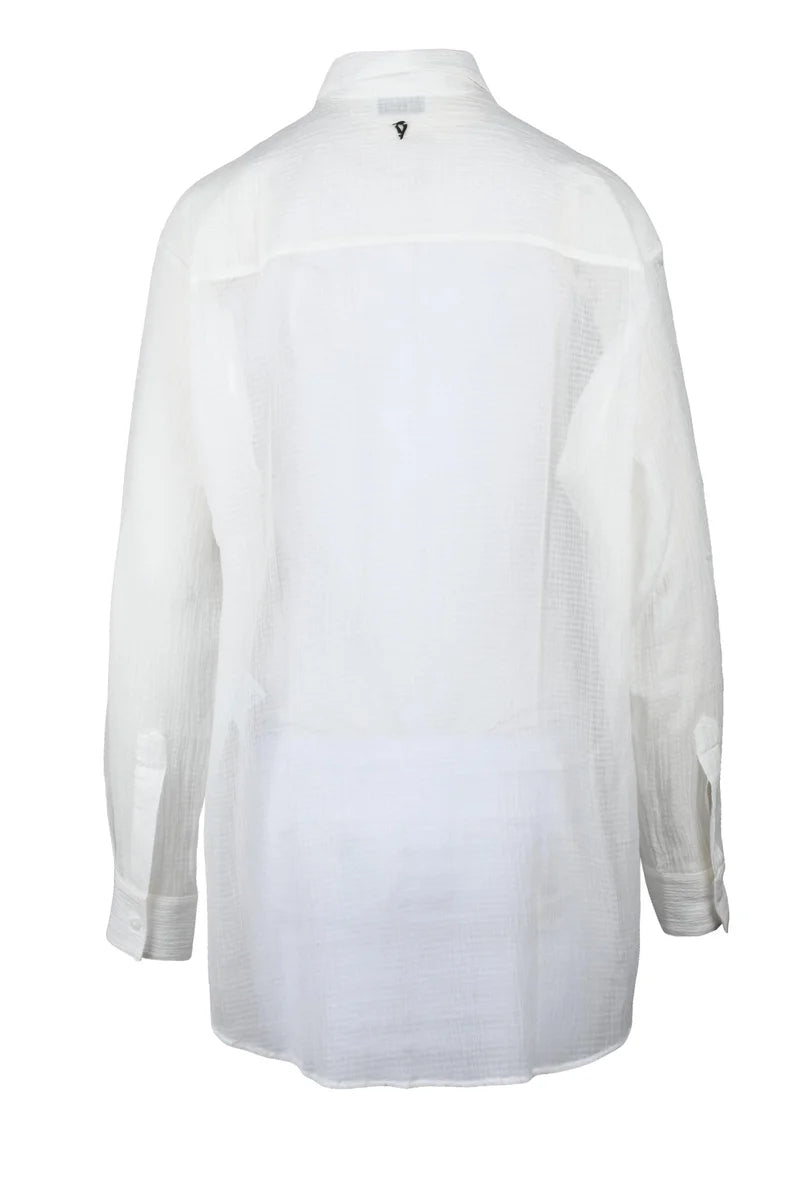 Oversized Brushed Shirt Cotton/Silk - White
