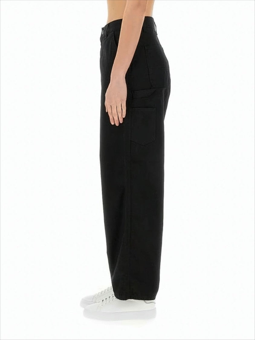 High-Waisted Black Straight-Leg Pants