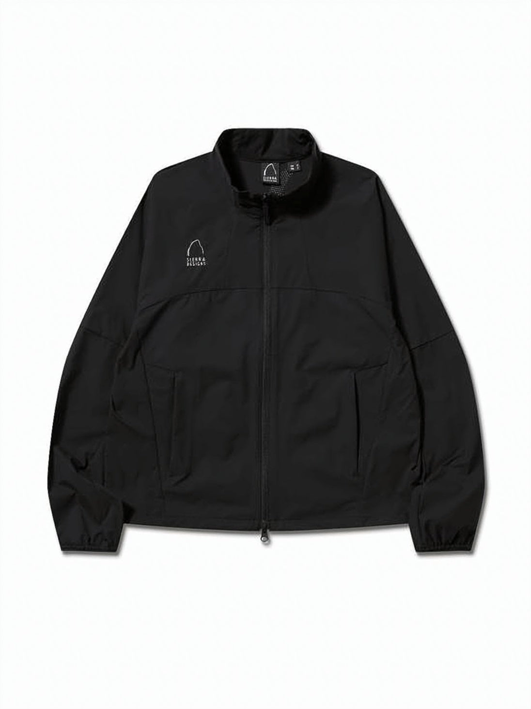 Front-Zipper Black Jacket with Design