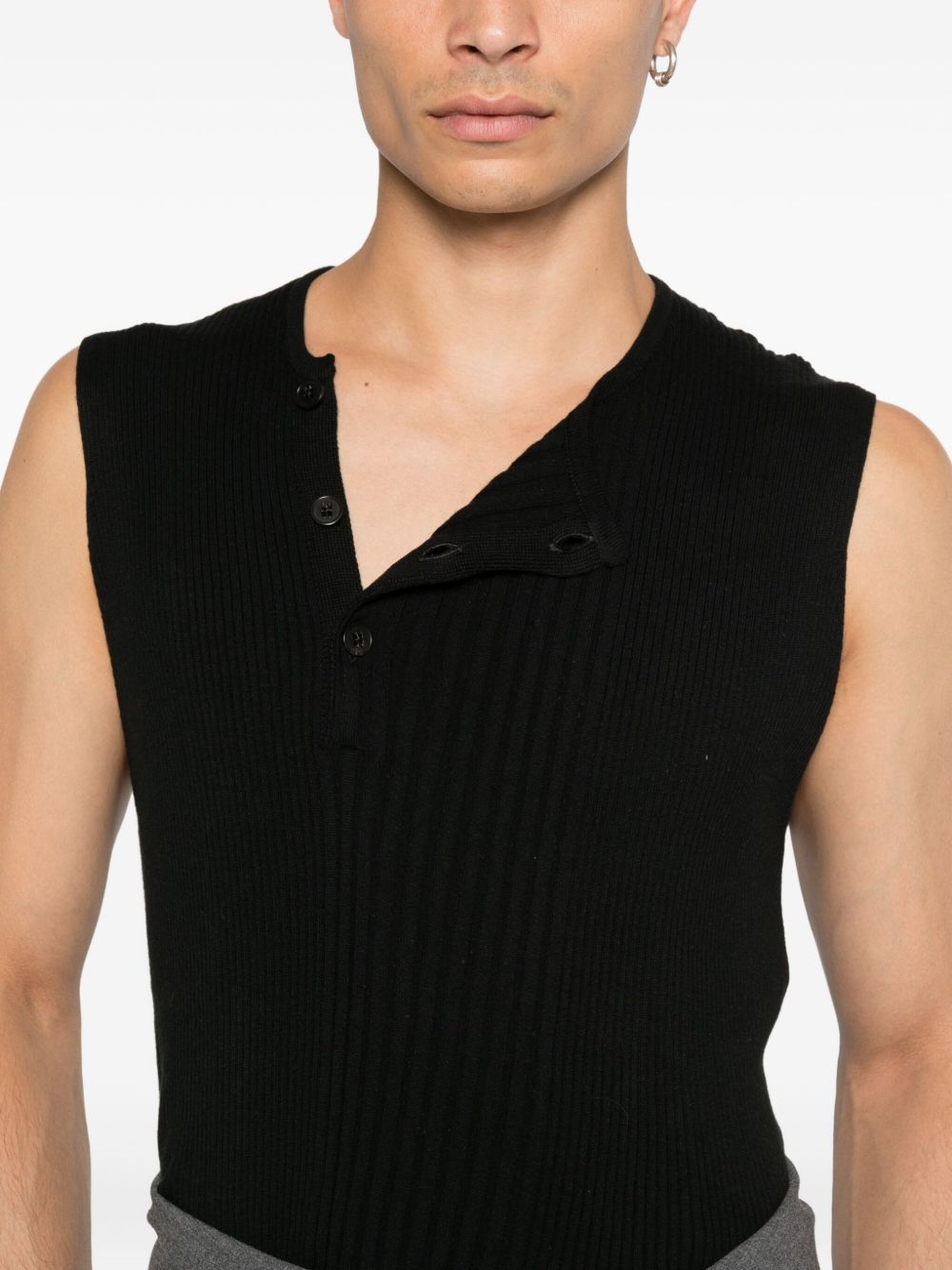 Ribbed Sleeveless Sweatshirt