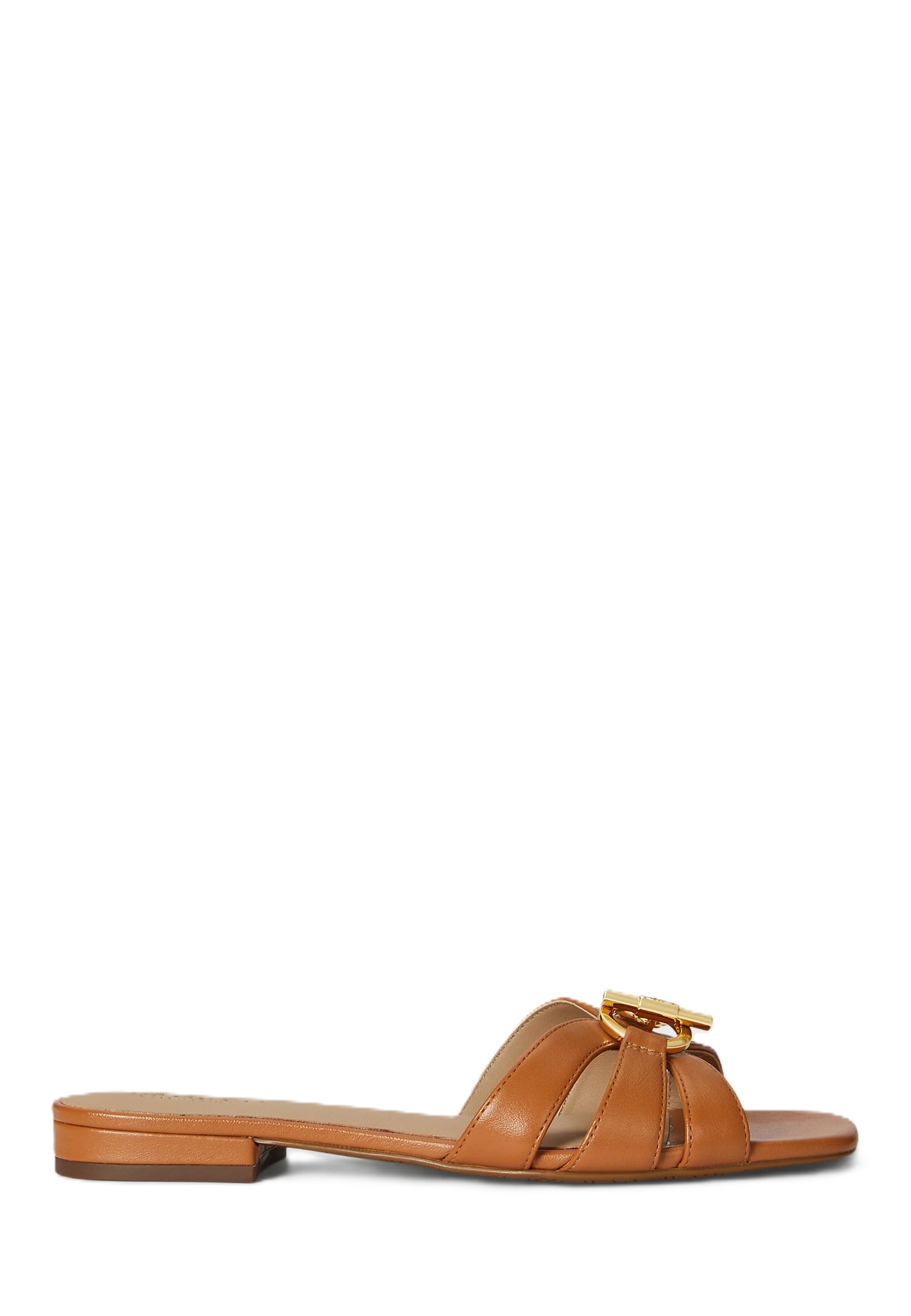 Brown Blaike Slide Leather Sandals