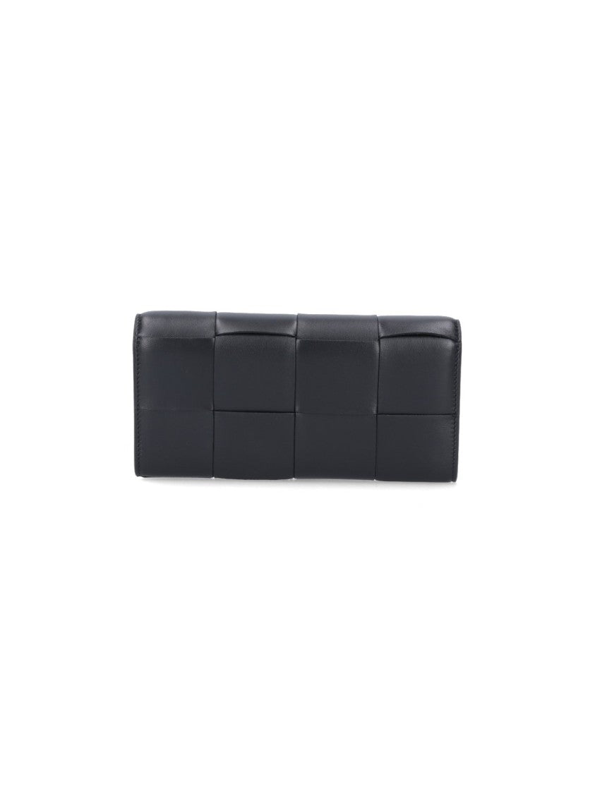 Padded Grid Pattern Long Wallet