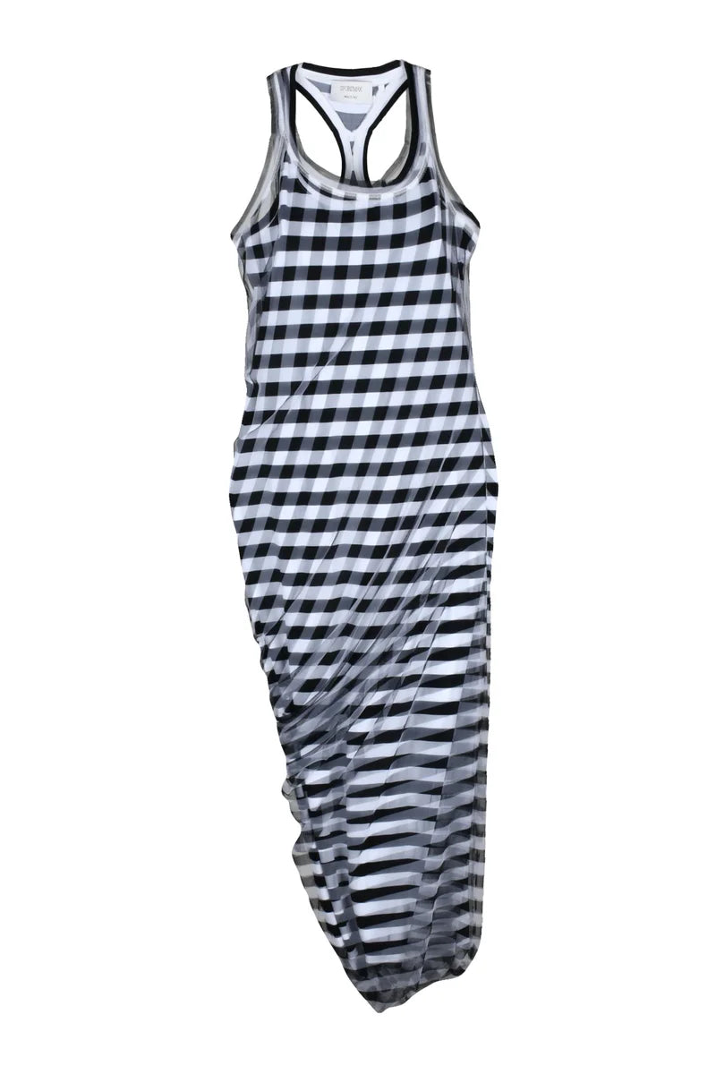 Long Dress Lycra and Tulle - Black/White