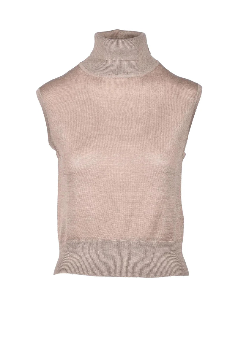 Silk and Cashmere Top - Taupe