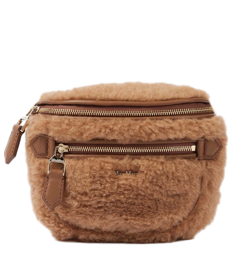 Plush Textured Shoulder Bag with Dual Zippered Compartments