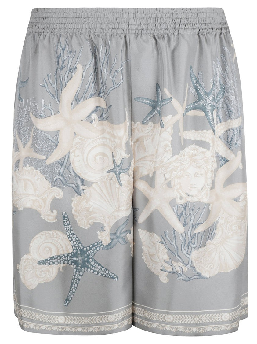 Relaxed Fit Shorts With Seashell Print