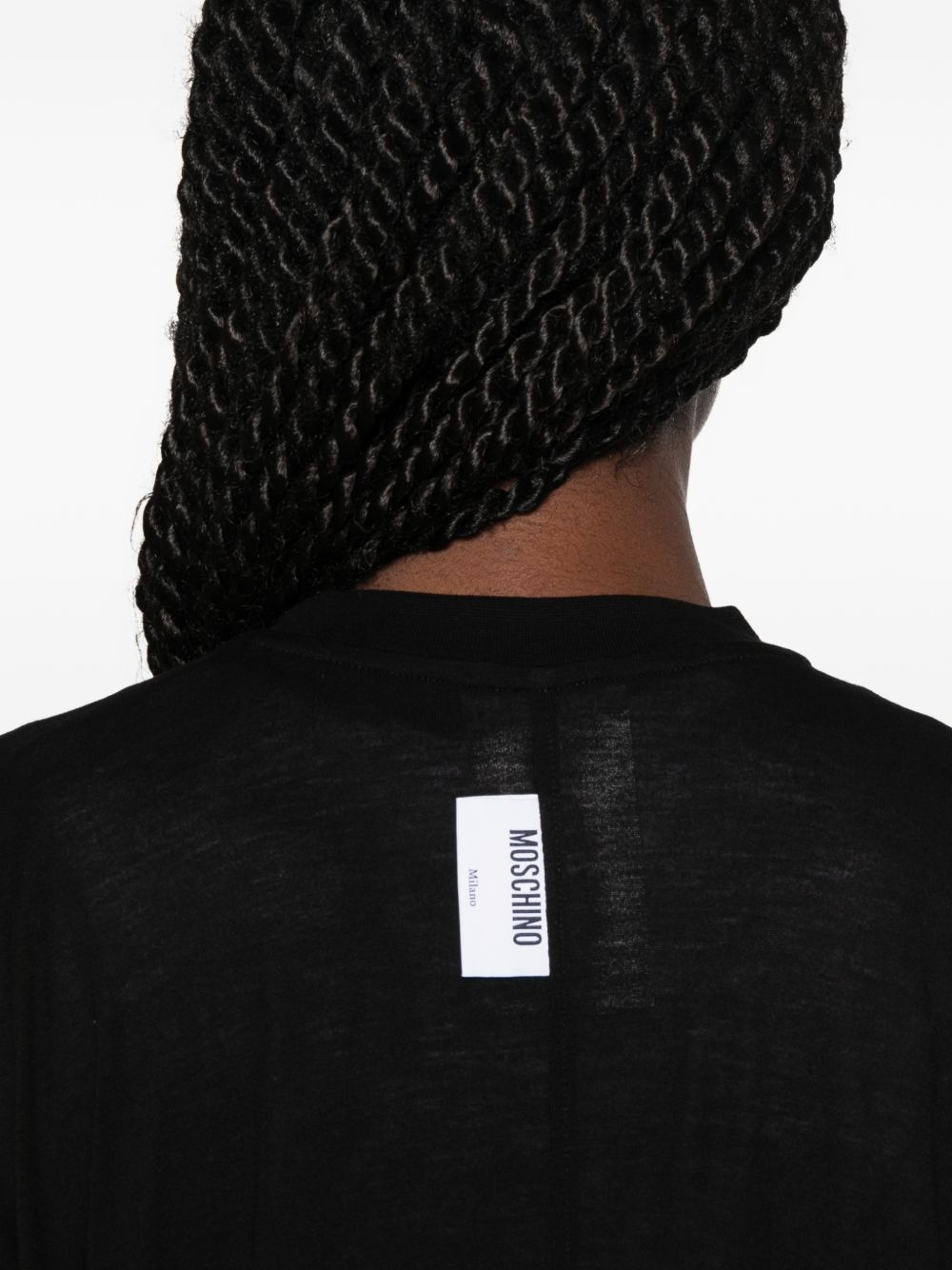 Black Slub Texture Relaxed Cap Top