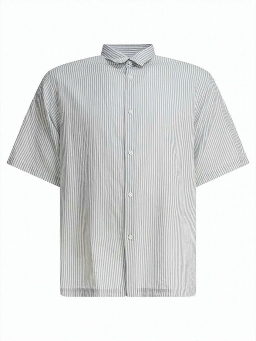 Relaxed Boxy Fit Striped Short-Sleeve Shirt